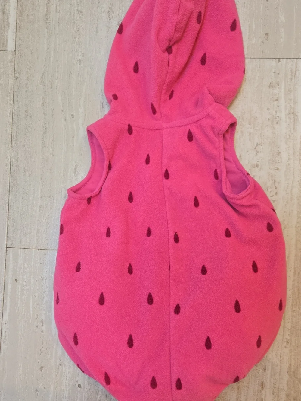 Carter's Pink Strawberry Hooded Zipper Fleece Baby Romper Costume